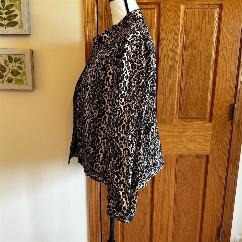 Women's Laura Ashley XL Animal Print Blazer Jacket Multicolor Mid Length
